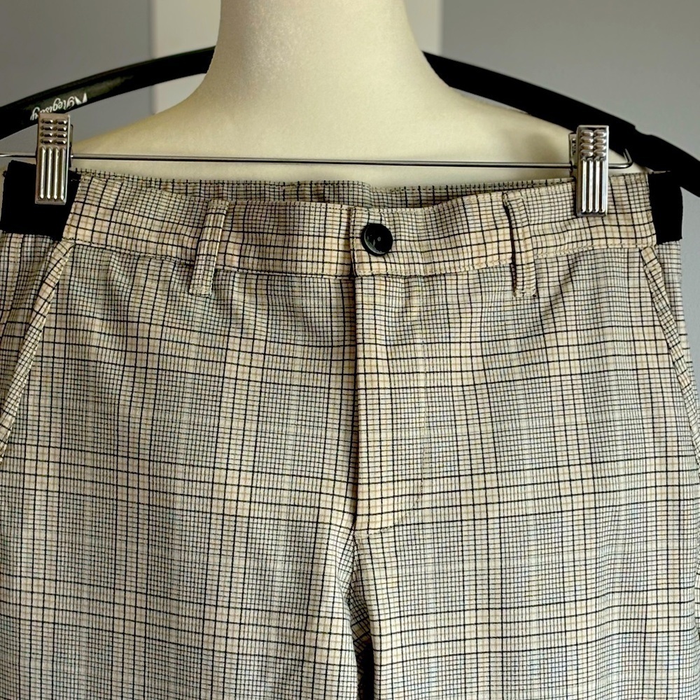 🔥Zara Man Skinny Stretch Plaid Driver Pants Size Small Lightly Used Tan/Brown